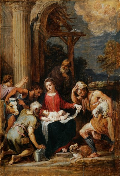 Adoration of the Shepherds after Andrea Schiavone by David Teniers the Younger